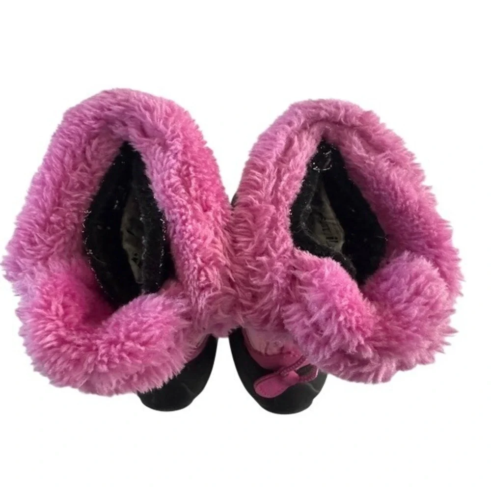 Kamik Pink Glitter Flower Waterproof Winter Snow Boots Wool Lining Toddler -‎ 7